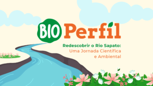 Banner sobre o bioperfil, projeto pedagógico do Colégio Perfil que visa incentivar nos estudantes o senso crítico e consciência ambiental